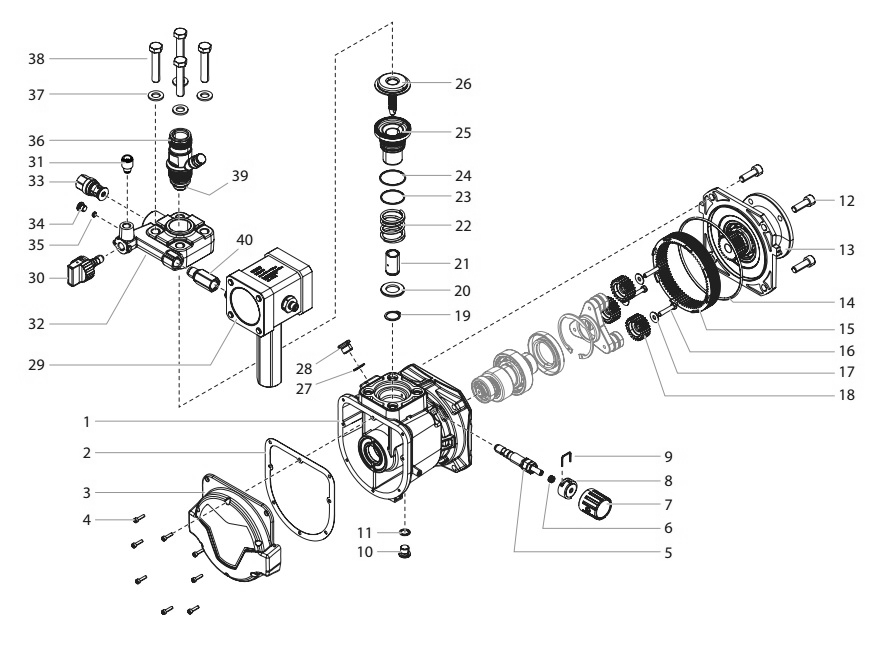 Powrliner 3500/3500s Pump Assembly Diagram and Parts List for 3500-3500S  Titan Paint Sprayer