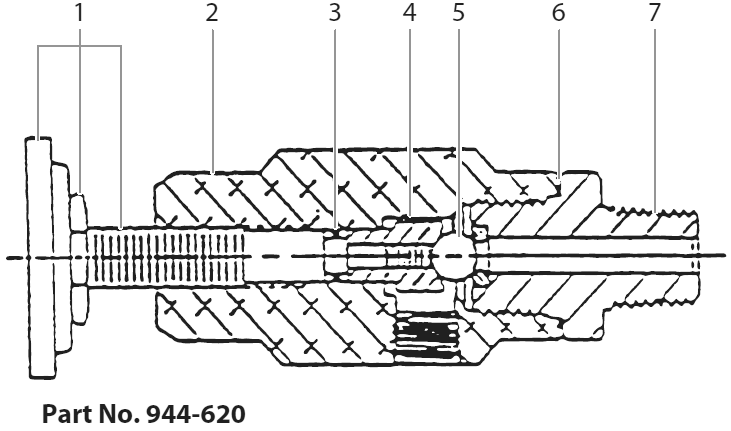 Hydra M4000 944-620 Bleed Valve Assembly, 1/8â€ Npt Diagram and Parts List for HYDRA-M4000  Titan Paint Sprayer
