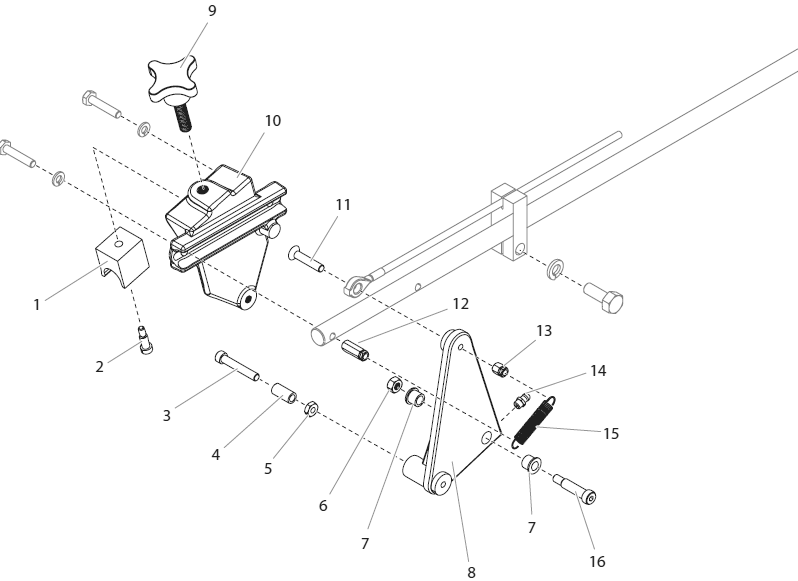 Powrliner 8955 Gun Holder Assembly Diagram and Parts List for 8955  Titan Paint Sprayer