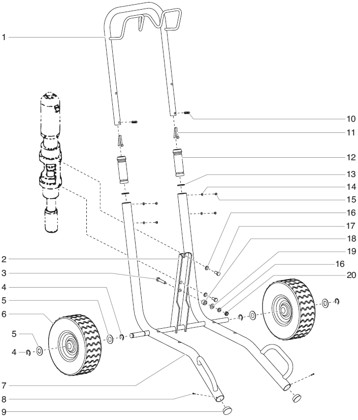 Powrtwin 4900gh Cart Assembly Diagram and Parts List for 4900GH  Titan Paint Sprayer