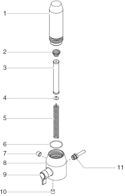 1140i Filter Assembly (P/N 800-900) Diagram and Parts List for 1140I  Titan Paint Sprayer