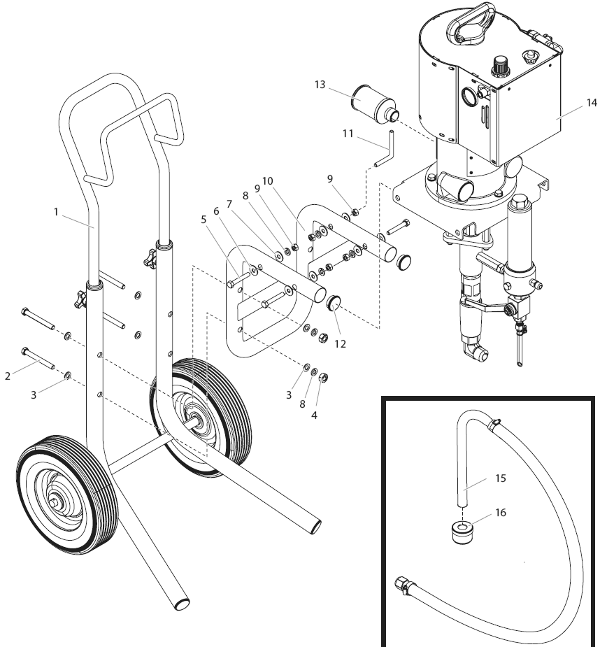 Powrcoat 630 Main Assembly Diagram and Parts List for 630  Titan Paint Sprayer
