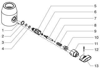 Gpx 1250 Prime/Spray Valve Assembly Diagram and Parts List for GPX1250  Titan Paint Sprayer