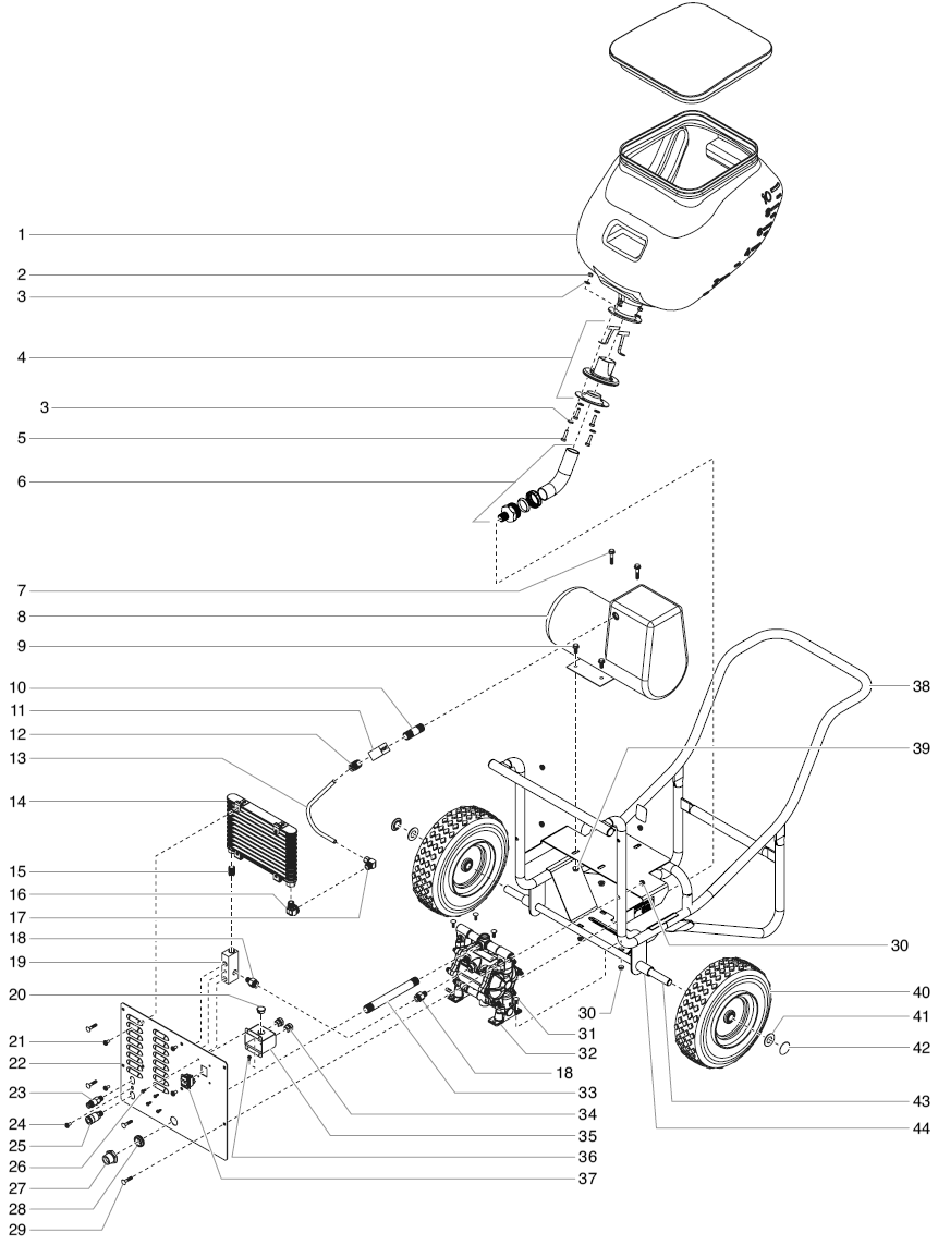 Powrtex 300dd Main Assembly (P/N 600-130) Diagram and Parts List for 300DD 600DD Titan Paint Sprayer