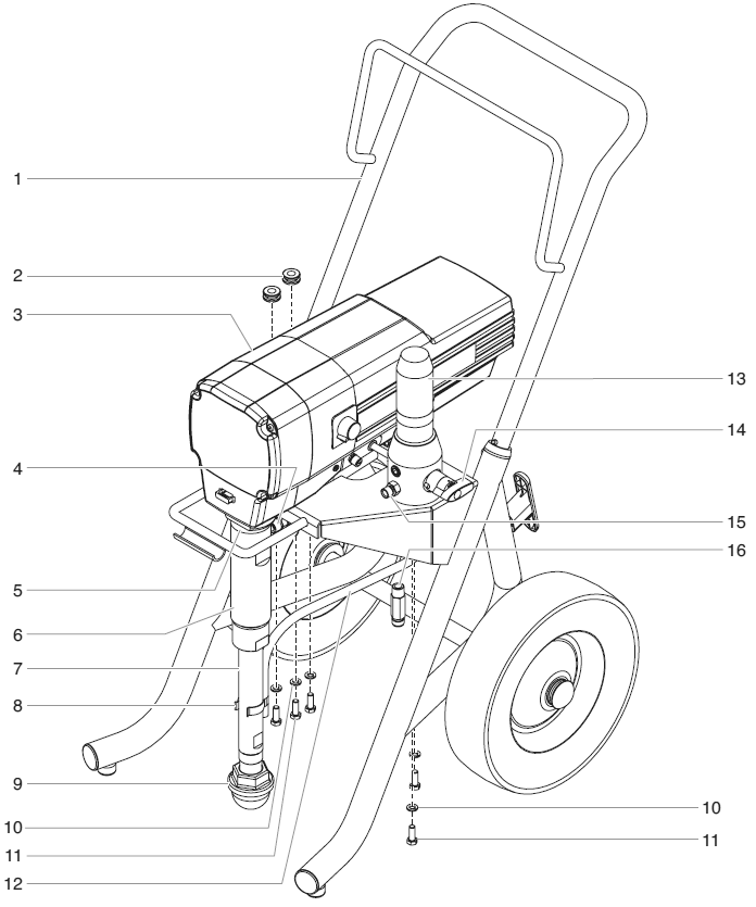Epx2455 Advantage Series Main Assembly Diagram and Parts List for EPX2455 Advantage Series Titan Paint Sprayer