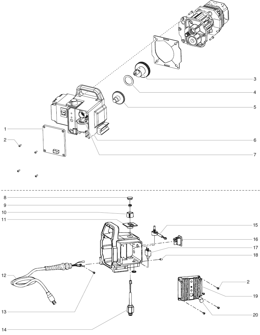 740i Gear Box Assembly Diagram and Parts List for 740I  Titan Paint Sprayer