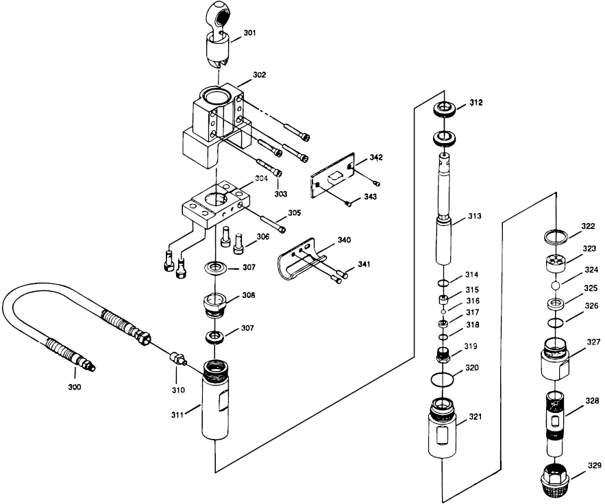 1100xc Fluid Section Assembly Diagram and Parts List for 1100XC  Titan Paint Sprayer
