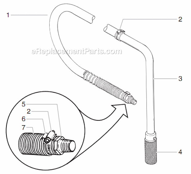 Siphon Hose Assembly Diagram and Parts List for 6900XLT 448-305 Titan Sprayer