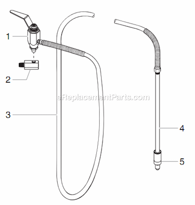 Bleed Hose Assembly With Valve Diagram and Parts List for 6900XLT 448-305 Titan Sprayer
