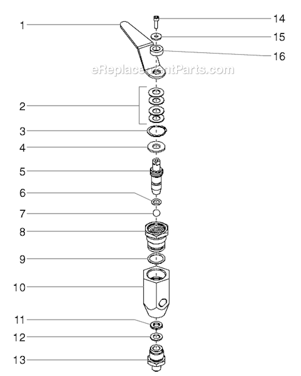 Bleed Valve Assembly Diagram and Parts List for 6900XLT 448-305 Titan Sprayer
