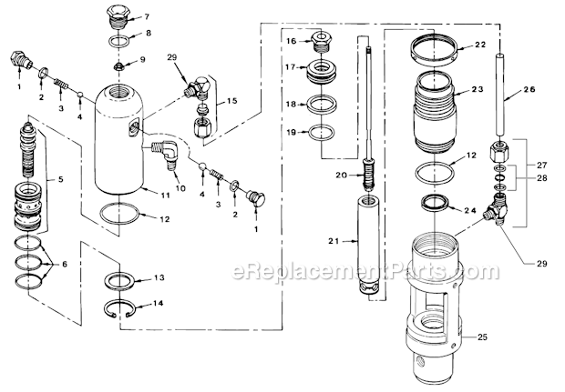 Hydraulic Motor Diagram and Parts List for 6900XLT 448-310 Titan Sprayer