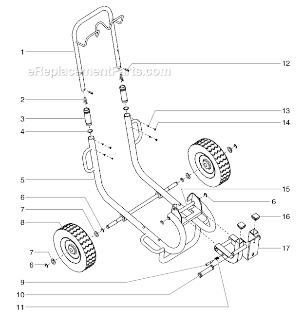 Cart Assembly Diagram and Parts List for 6900GHD 448-606 Titan Sprayer