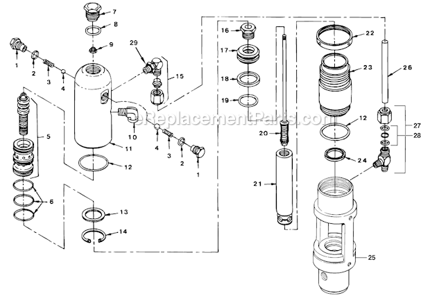 Hydraulic Motor Diagram and Parts List for 6900GHD 448-606 Titan Sprayer