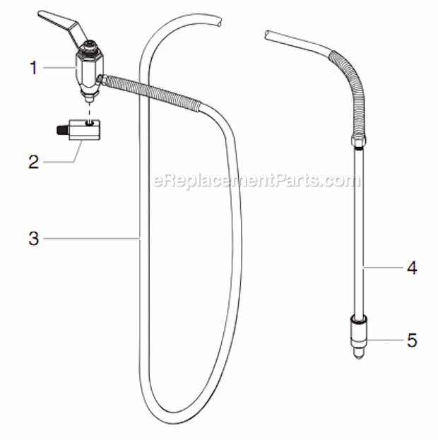 Bleed Hose Assembly W/Valve Diagram and Parts List for 12000XLT 459-315 Titan Sprayer