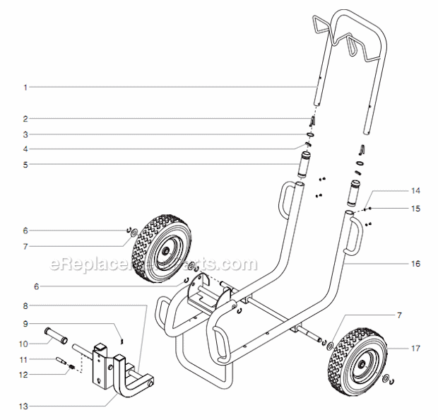 Cart Assembly (P/N 451-070) Diagram and Parts List for 12000XLTDI 459-355 Titan Sprayer