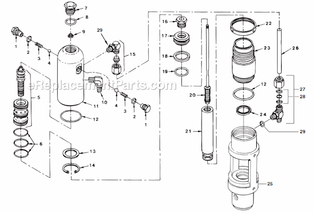 Hydraulic Motor Diagram and Parts List for 12000XLTDI 459-355 Titan Sprayer