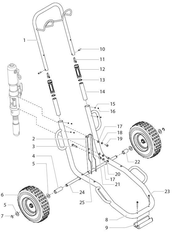 Powrtwin 4900 Cart Assembly Diagram and Parts List for 4900 Plus Titan Paint Sprayer