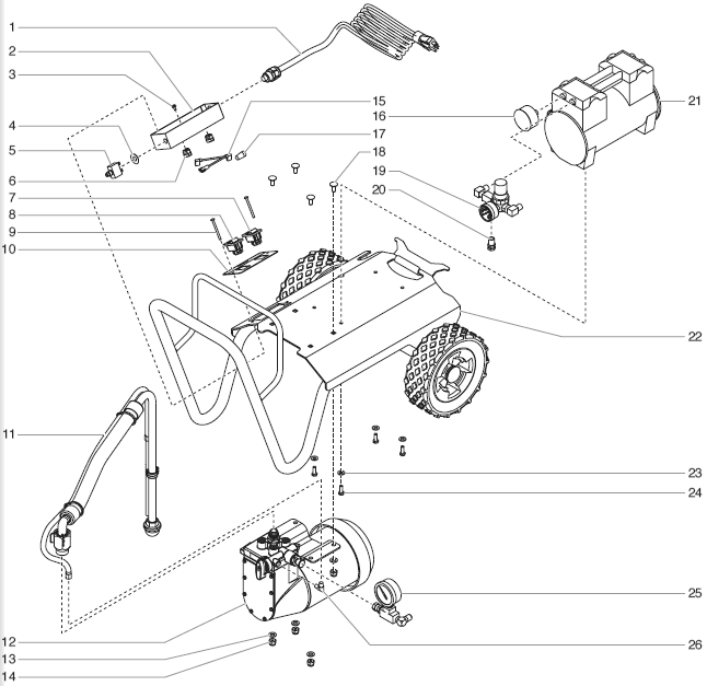 Aircoat Spray System Main Assembly Diagram and Parts List for AIRCOAT-SPRAY-SYSTEM  Titan Paint Sprayer