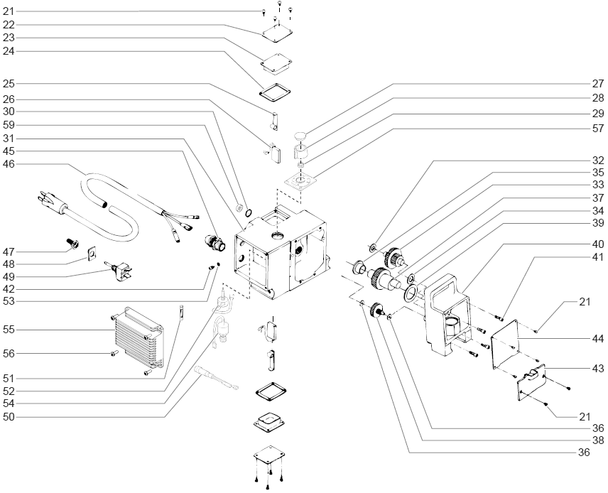660xc Gear Box Assembly Diagram and Parts List for 660XC  Titan Paint Sprayer
