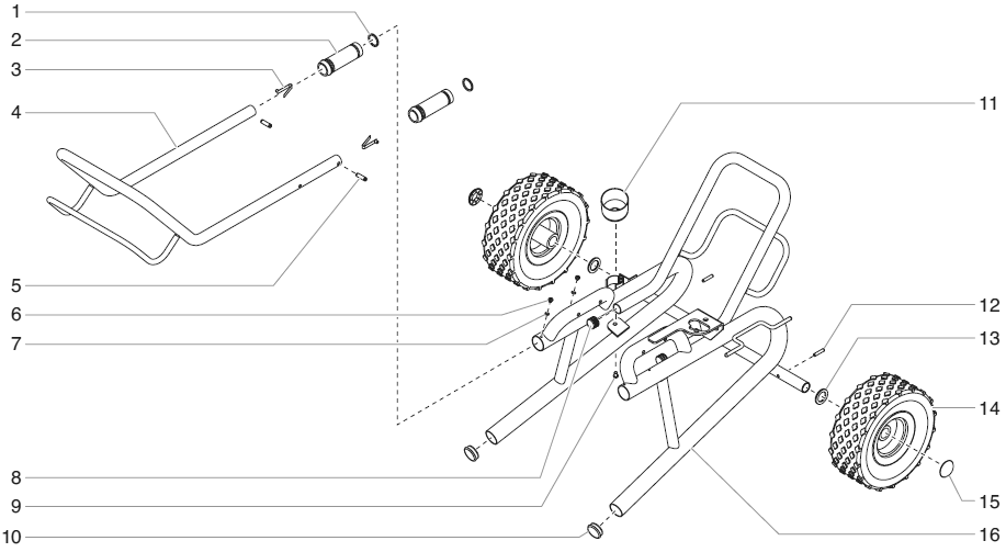 840ix Digital Low Rider Cart (P/N 800-590a) Diagram and Parts List for 840IX digital Titan Paint Sprayer