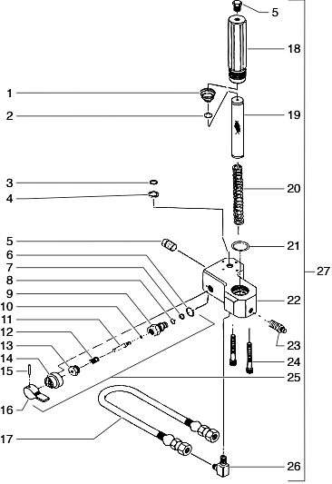 690gxc Filter Block Assembly Diagram and Parts List for 690GXC  Titan Paint Sprayer