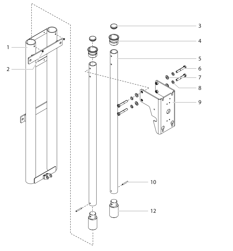 Hydra X (4540, 7230) Telescoping Lift Assembly Diagram and Parts List for 4540-7230 Hydra X Titan Paint Sprayer