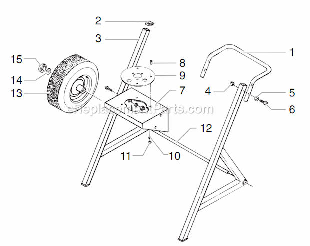 Cart Assembly (590-301) Diagram and Parts List for 15:1 515-592 Titan Sprayer
