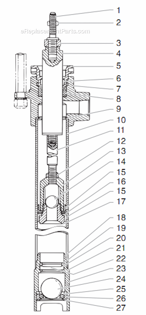 Fluid Pump Assemblies Diagram and Parts List for 15:1 515-592 Titan Sprayer