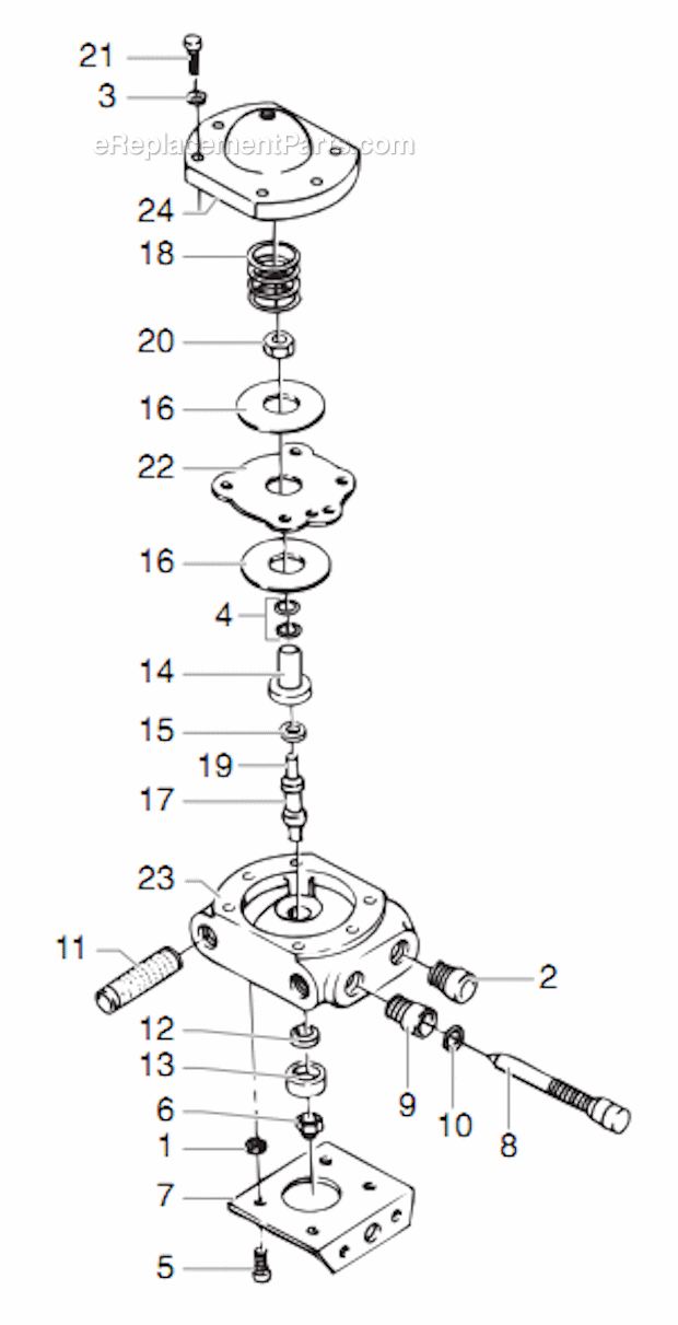 Stediflo Valve (950-556) Diagram and Parts List for 15:1 515-597 Titan Sprayer