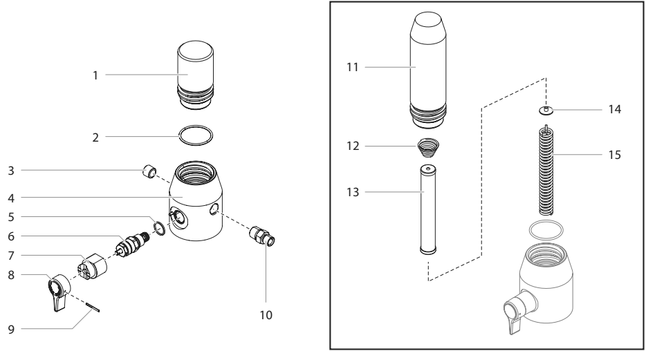 Impact 1040t Filter Plug Assembly Diagram and Parts List for 1040TS  Titan Paint Sprayer