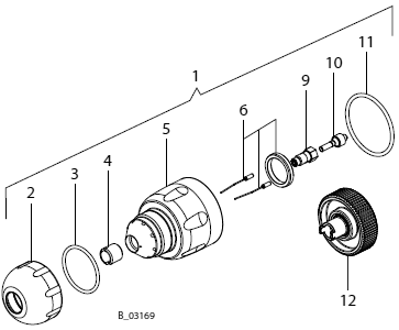 Acr 5000 Round Jet Nozzle Cap Diagram and Parts List for GM5000EAC  Titan Sprayer