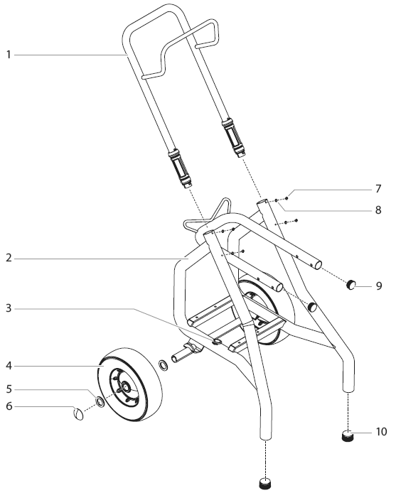 Cart Assembly Diagram and Parts List for MULTIFINISH440  Titan Paint Sprayer