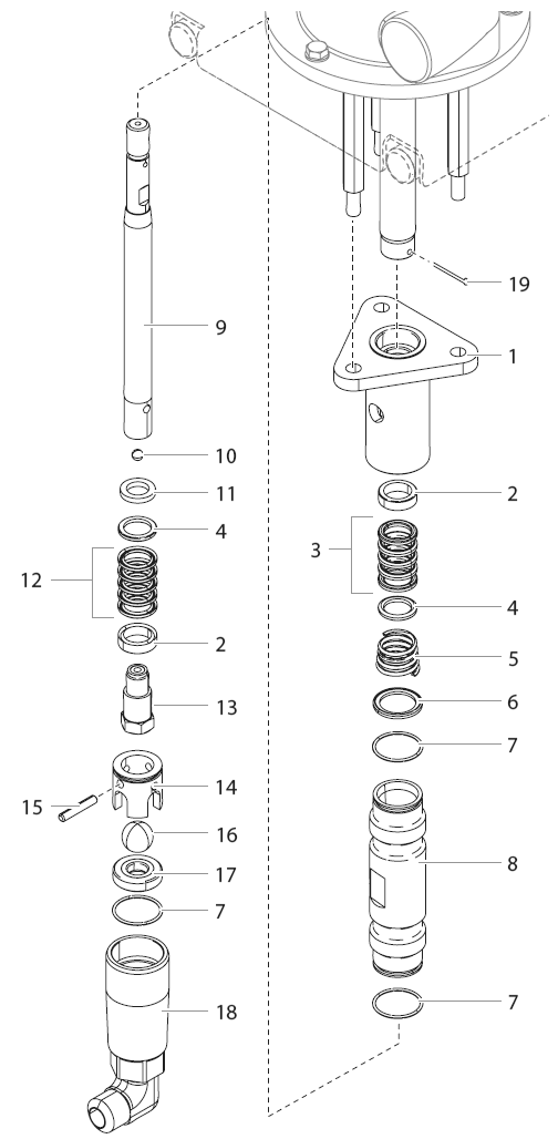 Powrcoat 630 Fluid Pump Assembly Diagram and Parts List for 630  Titan Paint Sprayer