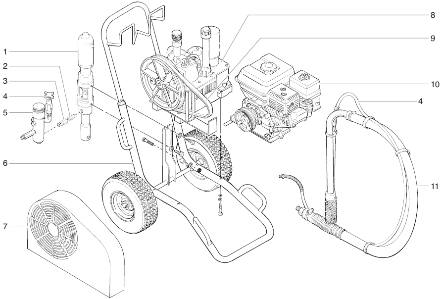 Powrtwin 8900gh Main Assembly Diagram and Parts List for 8900GH  Titan Paint Sprayer