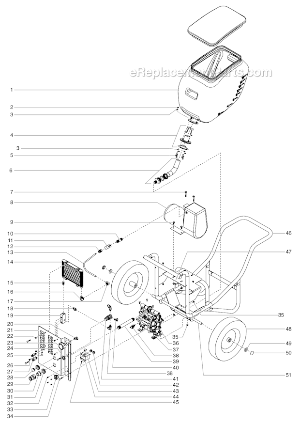 Air Compressor Diagram and Parts List for 600DD  Titan Sprayer