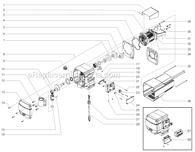 Drive Assembly Diagram and Parts List for 1200SF 600-150 Titan Sprayer