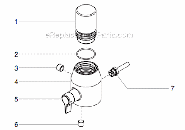 Filter Plug Assembly Diagram and Parts List for 1200SF 600-150 Titan Sprayer