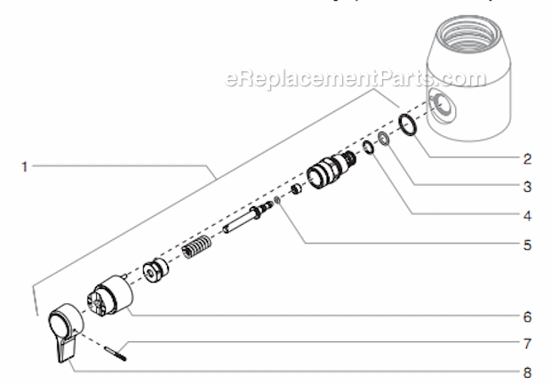 Prime/Spray Valve Assembly Diagram and Parts List for 1200SF 600-150 Titan Sprayer