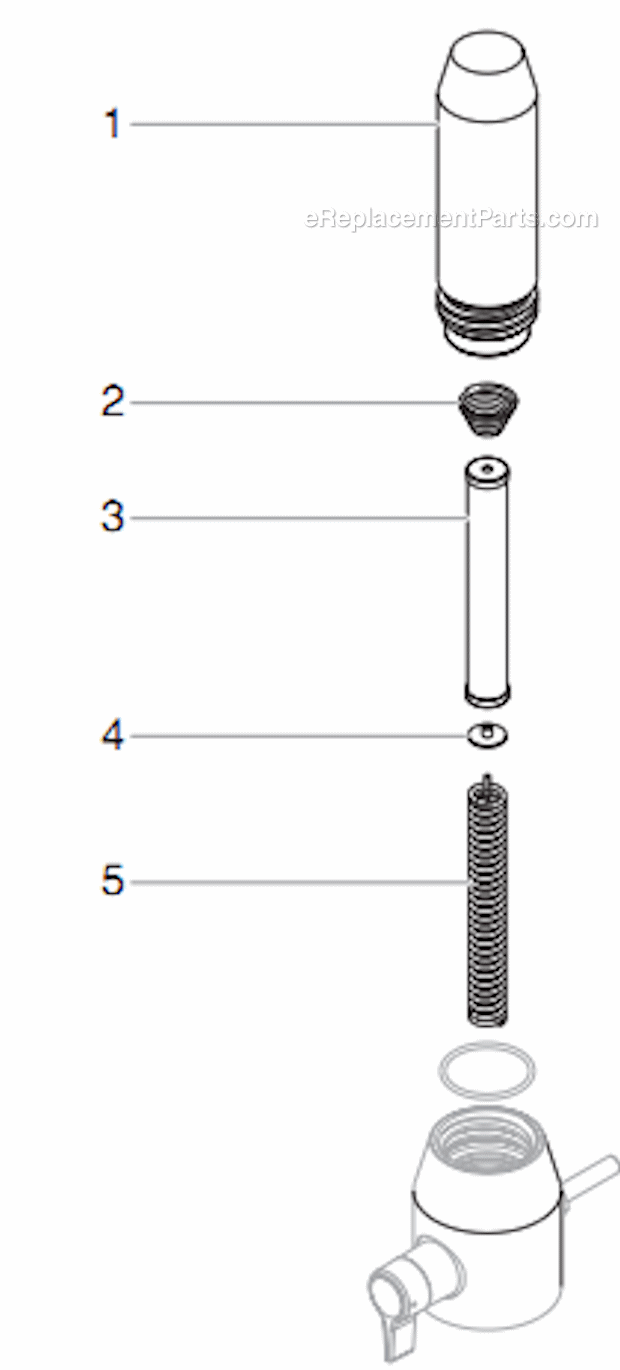 Filter Parts Diagram and Parts List for 1200SF 600-150 Titan Sprayer