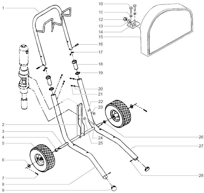 Powrtwin 3500 50th Ann. Cart Assembly Diagram and Parts List for 3500  Titan Paint Sprayer