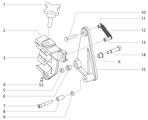 Powrliner 3500/3500s Gun Holder Assembly Diagram and Parts List for 3500-3500S  Titan Paint Sprayer