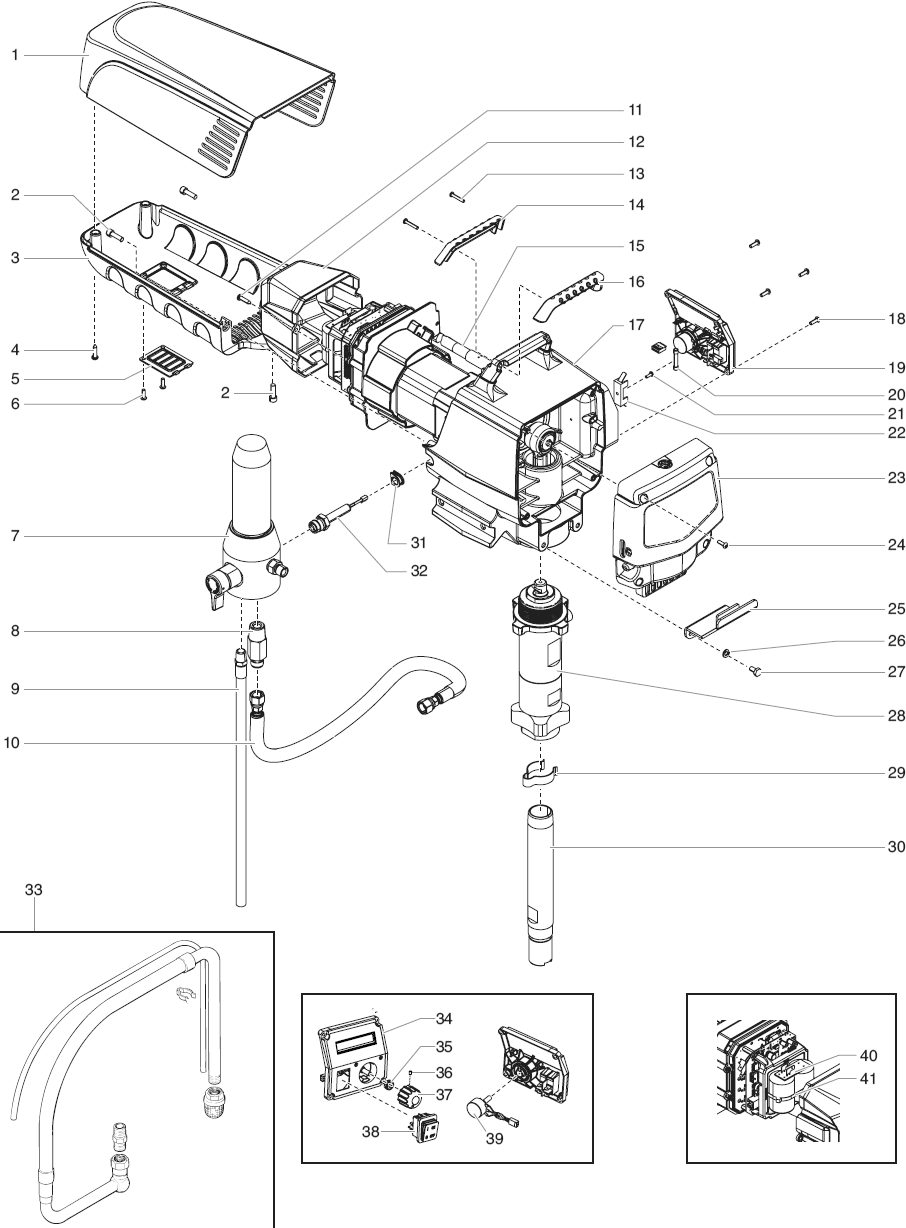 Impact 740/840 Main Assembly Diagram and Parts List for 740-840  Titan Paint Sprayer
