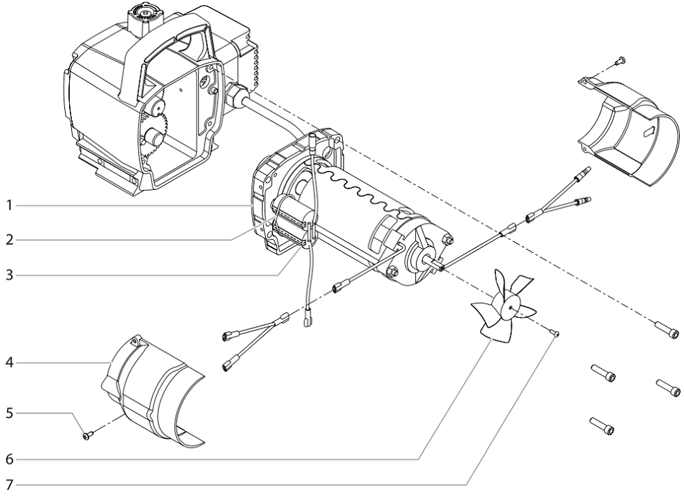 Impact 410 Motor Assembly Diagram and Parts List for 410  Titan Paint Sprayer