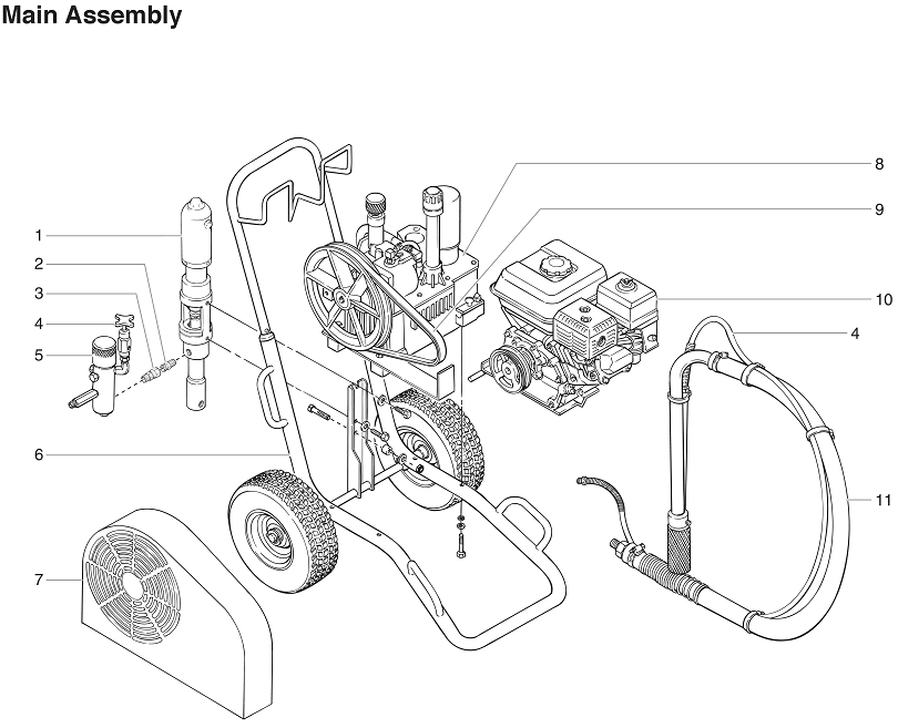Powrtwin 12000gh Main Assembly Diagram and Parts List for 12000GH Insert Titan Paint Sprayer