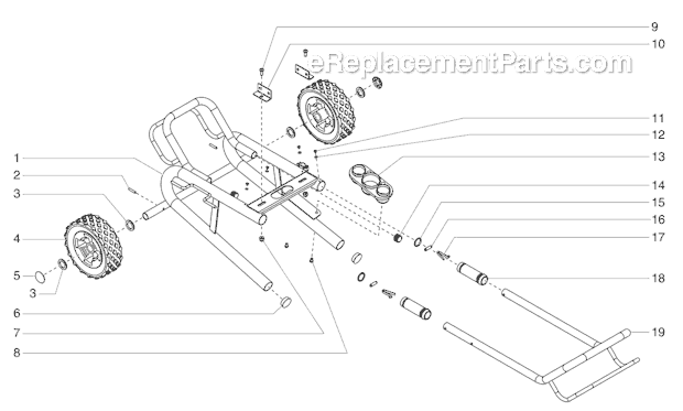 Low Rider Cart Assembly Diagram and Parts List for 640IX 765-3035 Titan Sprayer