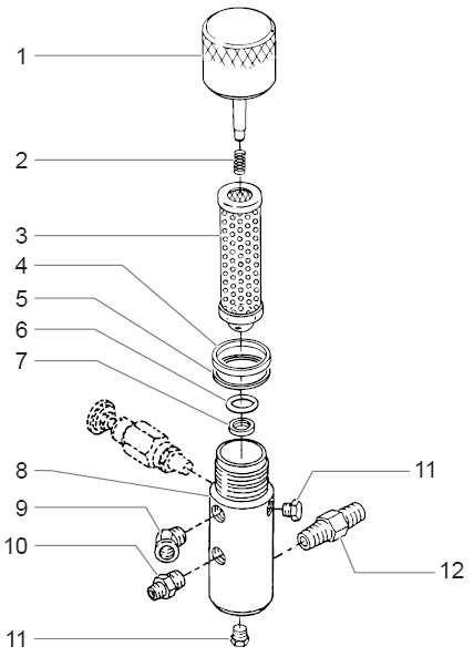 Powrliner 4000 - 930 Outlet Manifold Filter Assembly With Check Valve Diagram and Parts List for 4000  Titan Paint Sprayer
