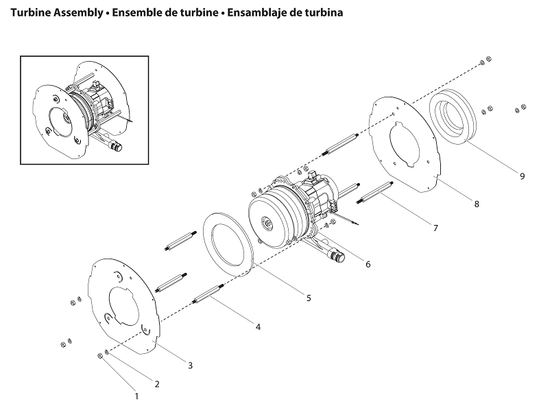 Capspray 115 Turbine Assembly Diagram and Parts List for CAPSPRAY-115HVLP  Titan Paint Sprayer