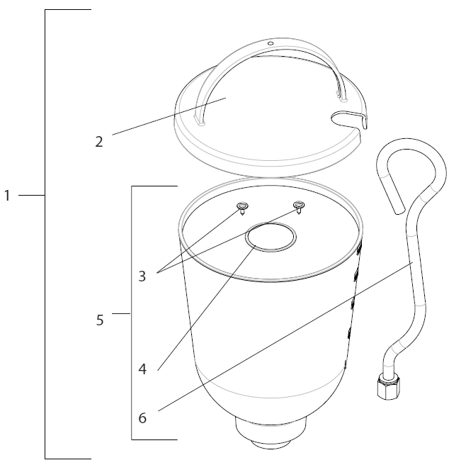 Elite 3000 Hopper Assembly Diagram and Parts List for 3000  Titan Paint Sprayer
