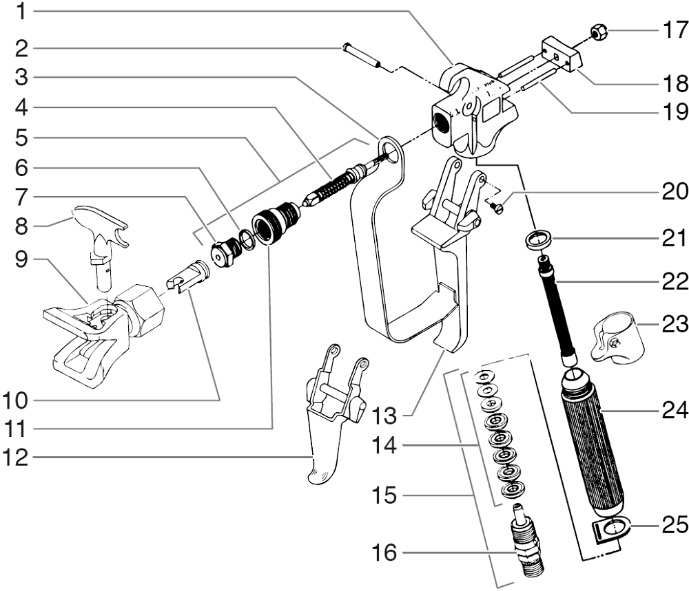 Profinish As1130 Lx-80 Spray Gun Diagram and Parts List for AS1130  Titan Paint Sprayer