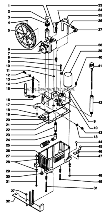 Hydraulic System Assembly Diagram and Parts List for 6900 759-695 Titan Paint Sprayer